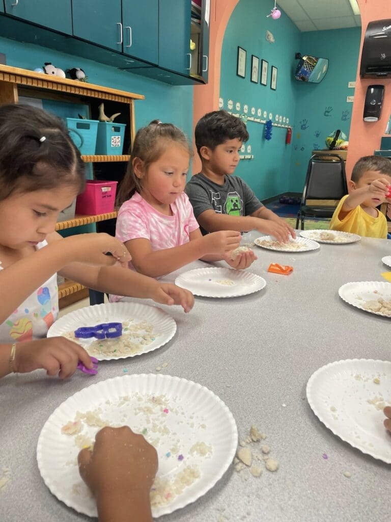 crackers-porridge little steps Kids eating porridge in the Learning Center